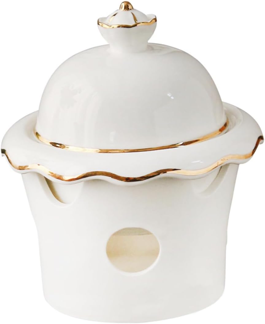 1Set Elegant Ceramic Dessert Bowl Cubilose Heating Bowl for Sweet Soup Practical Design with Non Slip Bottom for Serving fin Steamed Eggs