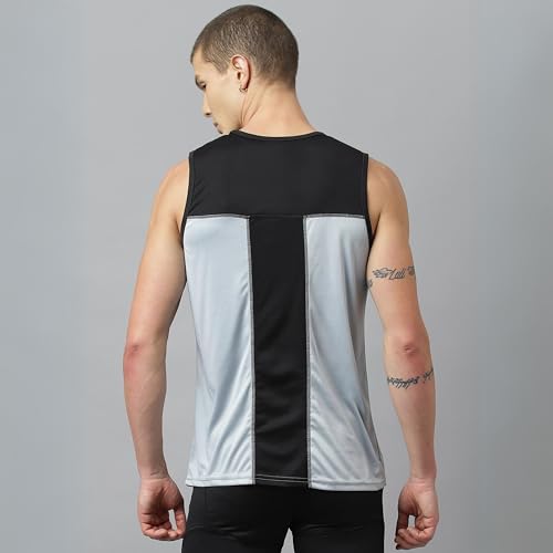 Image of ATICX Men's Polyester Sports Sleeveless T Shirt - Gym Vest, Workout Sando, Training Tank Top, Cut Sleeves Quick Dry Tee for Running, Swimming, Badminton, Fitness & Sports