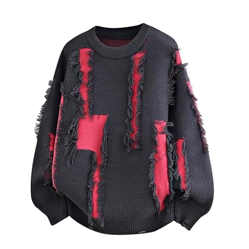 Generisch Jersey para hombre con bloque de color, jersey de invierno texturizado, jersey rasgado Y2K Grunge Sweater Oversize Jersey de punto jersey de lana gótico Streetwear estética punk tops, O | Ya disponible en tu tienda friki favorita! En mundofriki.es! Generisch Jersey para hombre con bloque de color, jersey de invierno texturizado, jersey rasgado Y2K Grunge Sweater Oversize Jersey de punto jersey de lana gótico Streetwear estética punk tops, O | Ya disponible en tu tienda friki favorita! En mundofriki.es!