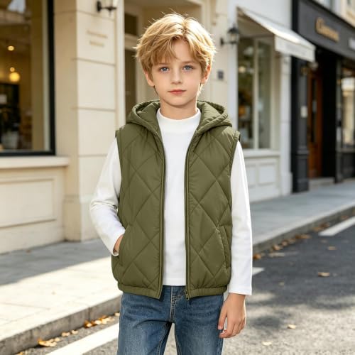 Girls Hooded Quilted Puffer Vest Sleeveless Zipper Snap Winter Kids Jacket - image 7