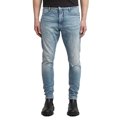 G-STAR Men's D-Staq 3D Slim Jeans, Multicolor (Vintage Antalya Blue Destroyed D05385-e106-h541), 34W x 34L