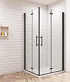 Aica Sanitär Eckeinstieg Duschkabine 80x80cm Dusche Duschwand Duschabtrennung Falttür H195cm