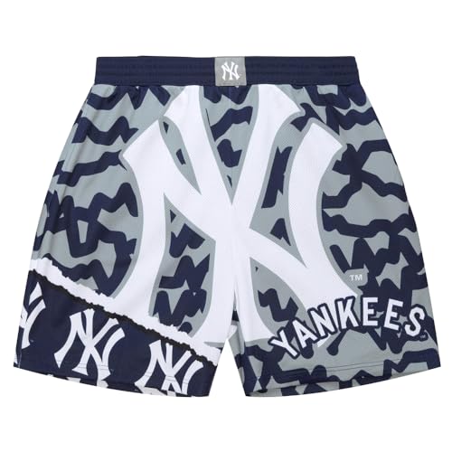 Mitchell & Ness Mens Ny Yankees Jumbotron 2 Sublimated Shorts Casual Bottoms Casual - Blue
