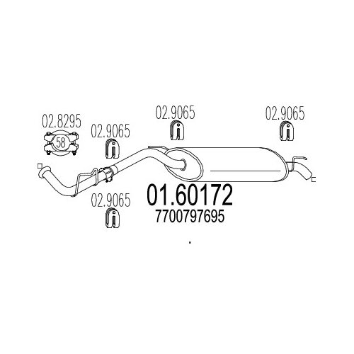 MTS Company 01.60172 Silencieux arrière