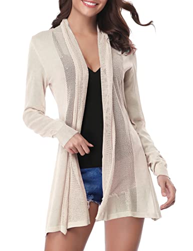 Gyabnw Cardigan für Damen Bolero Lange Dünne Strickjacke Leicht Open...