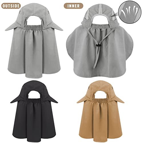 3Pcs Sun Hat With Ponytail Hole For Women - Wide Brim Sun Hats For Women Uv Protection - Foldable Fishing Hat For Ponytail Women - Sunshade Hat With Neck Flap For Outdoors Tribe #TOP2