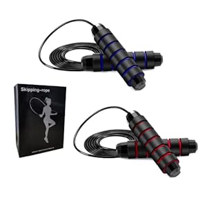 YCTENGYI Jump Rope,2 Pack Skipping Rope with Ball Bearings Tangle-Free Rapid Speed Steel Wire,Fitness Jump Rope with…