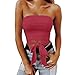 Produktbild Frauen Solide Sexy Schulterfrei Trägerlos Weste Bogen Knoten Tank Top Crop Bluse Malloom Weste
