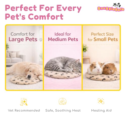 SnuggleSafe Mikrowellen Wärmekissen für Haustiere - Bissfest und Wasserabweisend - Wärmescheibe für Hunde, Katzen, Kaninchen und Kleintiere - Bis zu 10 Stunden Wärme