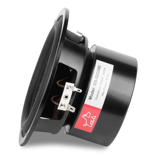 Image of 5.25 Inch Midbass Woofer - 8 Ohms 60 Watts Double Magnet Glass Fiber Cone Speakers for High-End Bookshelf, Center Channels & DIY Projects (2 Pcs)