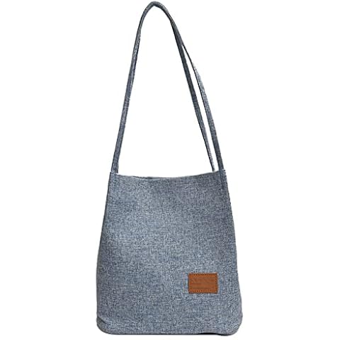 CRAFX Women's Hobo Bag Canvas Crossbody Handbag Ladies Handbags Shoulder Bags Simple Beach Bag Girls Shopping Bag for Travel Daily,Blue Cover