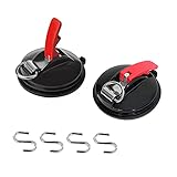 [Fácil de usar] Para los campistas al aire libre, el gancho de succión es la mejor solución sin tornillos, rápido y fácil. Simplemente coloque la ventosa sobre una superficie lisa, limpia y seca del vehículo y doble la palanca para terminar. También se puede utilizar como gancho en baños, cocinas y otros lugares.