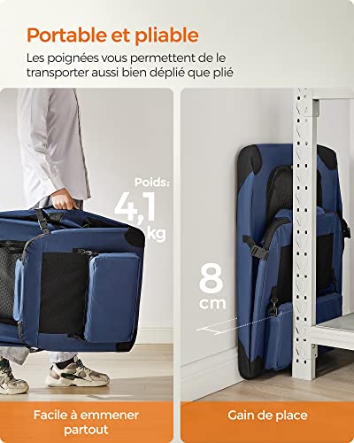 Caisse chat FEANDREA structure robuste et finitions soignées bleu foncé - 4