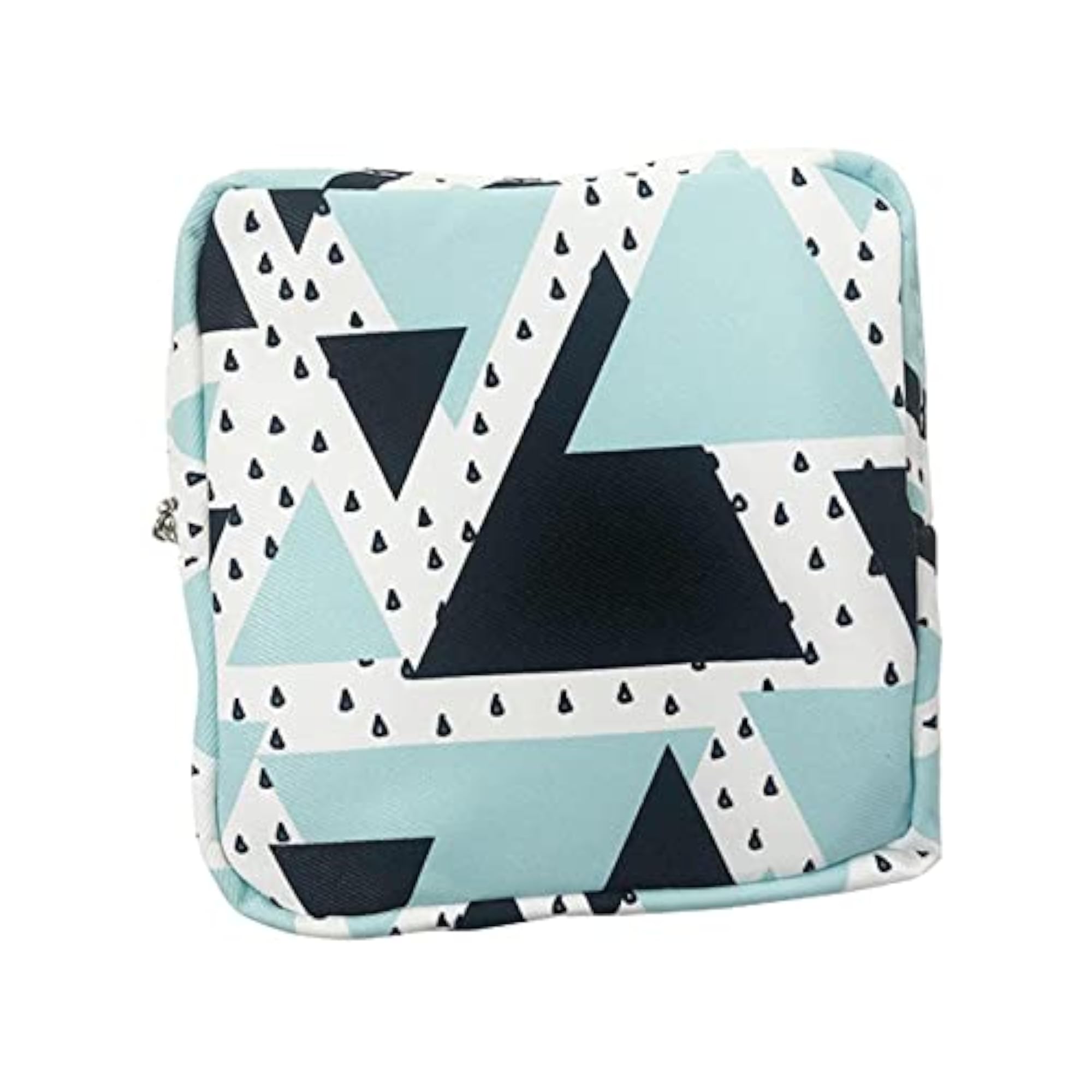 Washable Sanitary Napkin Storage Bag, Green Black Triangle