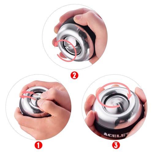 Image of Auto-Start 2.0 Power Ball Wrist Trainer Ball Forearm Exerciser Wrist Strengthener Workout Toy Spinner Gyro Ball with LED Lights