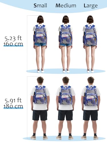 Image of Clear Backpack for School, Heavy Duty Transparent Bookbag