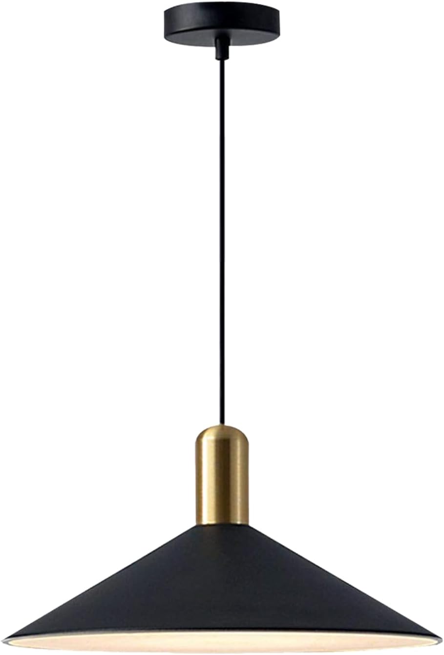 KCO Lighting Farmhouse Matte Black Barn Pendant Light 1-Light Mid Century Dome Pendant Lighting Industrial Cone Hanging Light Single Kitchen Island Light Fixture for Dining Room (Black)