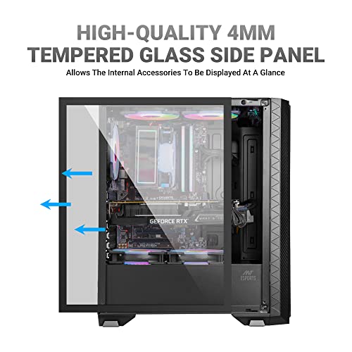 Image of Ant Esports ICE-311MT Mid-Tower ATX Computer Case I Gaming Cabinet - Black Support ATX /Micro-ATX /ITX Motherboard with 3 x 120 mm ARGB Front Fans and 1 x 120 mm Rear Fan Pre-Installed