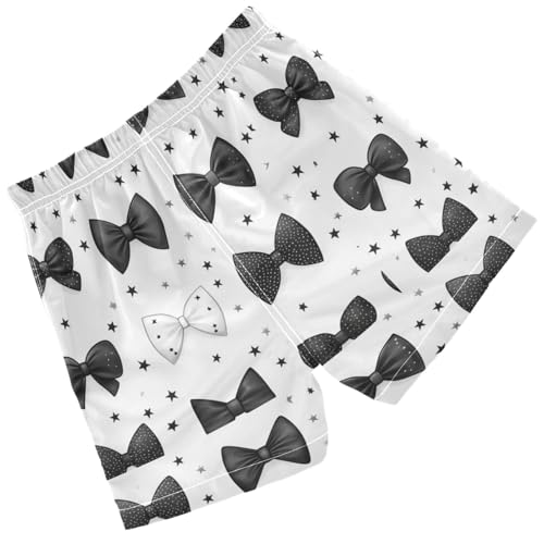Pigsaly Boys Swim Trunks Grey Black Stars Bow Tie Boys Board Shorts Swimsuit Swimwear Summer Bathing Suit 3T2