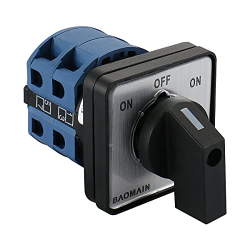 Baomain 660V 25A 2-Pole 3-Position Momentary 8 Terminals Changeover Control Rotary Cam Switch Szw26-25/B202.2 #TOP6