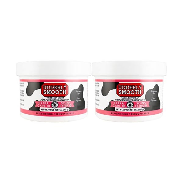 Udderly Smooth Extra Care 10 Hand/Body Deep Moisturizing Cream with 10% Urea, Unscented, 8 Ounce (Pack of 2)