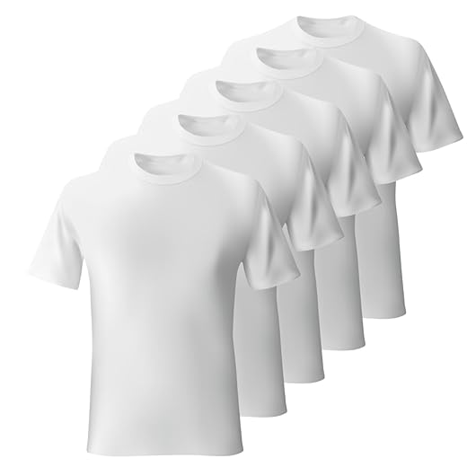 Kit 5 Camisetas Masculina Algodão Lisas Básicas Manga curta Bensmat