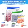 20 Pack Dishwasher Safe Reusable Food Storage Bags – BPA-Free, Leakproof Stand-Up Gallon Freezer Bags – Eco-Friendly PEVE Sandwich & Snack Bags, Plastic Alternative