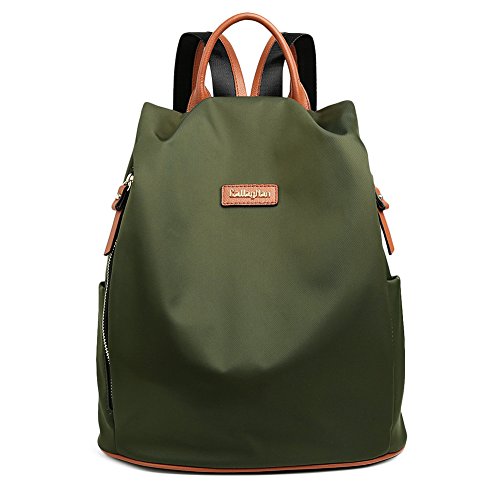 Preisvergleich Produktbild Rucksack, Geldbörse, Leinen, Reisen, klein, groß, leicht, modisch, für Damen, Armeegrün, klein (Grün) - 43235-114048