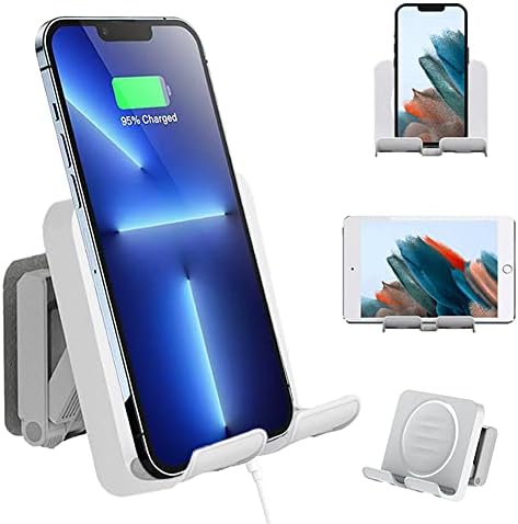 Upgraded Shower Phone Holder Tablet Wall Mount Phone Holder Removable,Self-Adhesive Mobile Cell Phone iPad Holder for Bed Bathroom Kitchen, Compatible with iPad iPhone Samsung Galaxy Tablet Switch