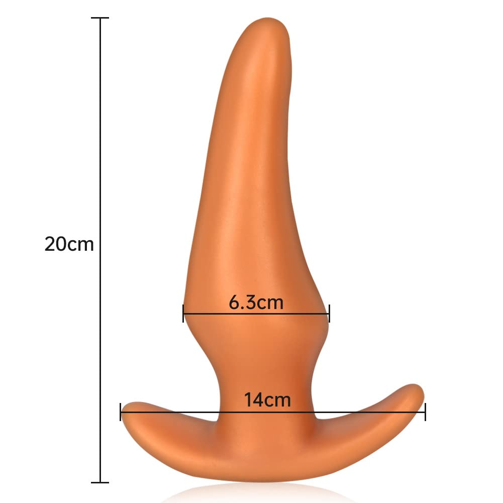 Plug Anal Super Suave, Silicona Líquida Butt Plug Con Base De Seguridad, Dildo Anal De Oro Dilatador Vagina Expansor Anal Masturbación Juguetes Sexuales Para Hombres Y Mujeres (L)