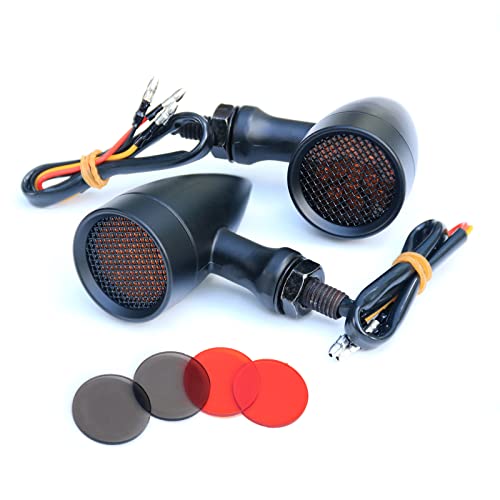 Wtzmoto Turn Signal Lights For Motorcycle 12V - Amber 15 Bullet Front & Rear Led Light Compatible With Harley Kawasaki Suzuki Yamaha Motorcycle Street Standard Custom Bike Cruiser Bobber Chopper #TOP13