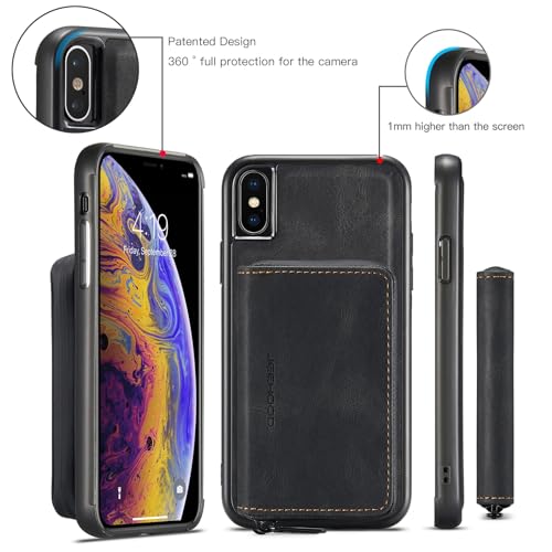 Coque de téléphone résistante aux chutes compatible iPhone XS portefeuille - 5