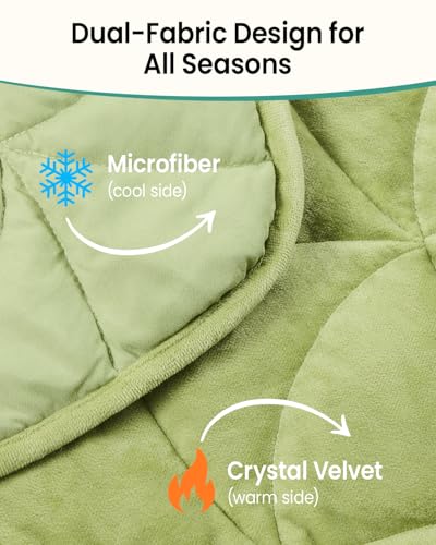 immtree Weighted Lap Blanket 5lbs for Adults, Small Weighted Blanket for Travel, Calming, Relaxing, Sleeping and Napping, All-Season Weighted Lap Pad, Machine Washable,Light Green 30"x40" - Image 5