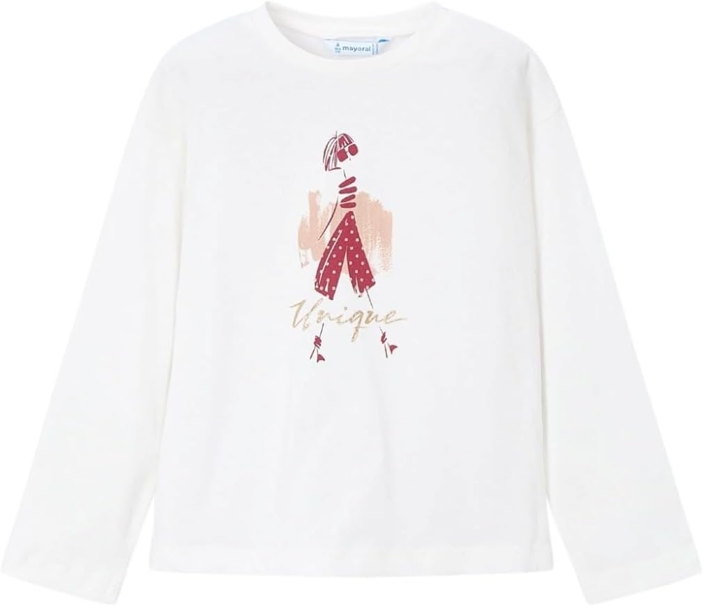 Mayoral L/s t-Shirt for Girls Cream