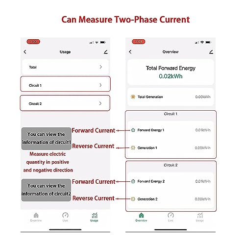 Image of Smart Home Energy Monitor 200A CT Clamp Real-Time Electricity Usage Meter APP Remote Monitoring for Tuya Smart Life Bidirectional Solar Grid Tracking AC 90-250V