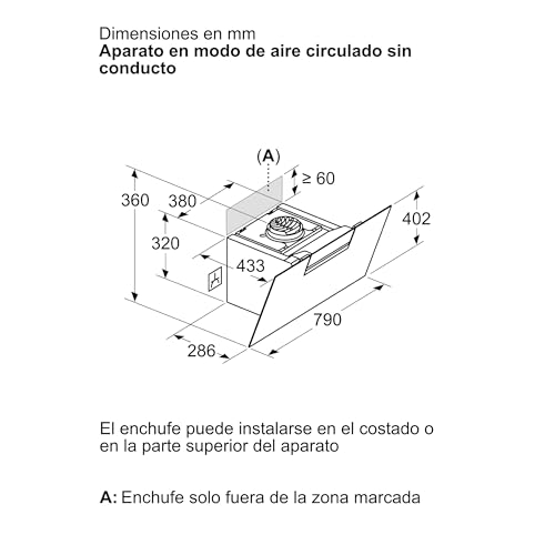 Balay, Campana decorativa de pared inclinada, 80 cm., ExtraSilencio, Control táctil, Posibilidad de recirculación, Cristal Blanco, 3BC587GBH - imagen 9