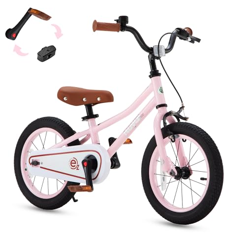 RoyalBaby Terra EZ Kids Bike, Easy Learn Balancing to Biking, 14 Inch Balance & Pedal Bicycle, Instant Assembly Toddlers Boys Girls Ages 3-6 Years, 14