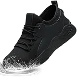 Ulogu Non Slip Waterproof Shoes for Women,Slip On Work Loafers Food Service Restaurant Kitchen Chef Shoes Lightweight Comfort Walking Sneakers Black