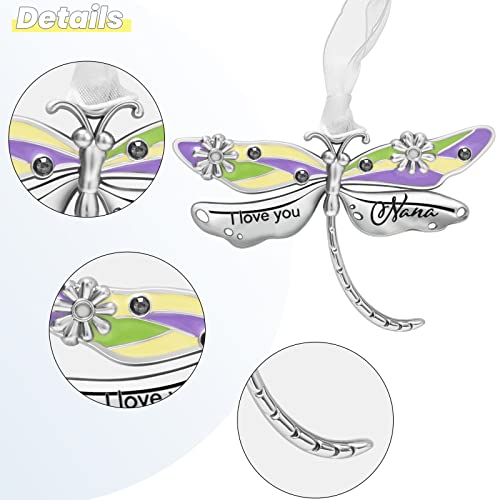 Laraine Home Hanging Ornaments Metal Charm With White Ribbon Mother's Day Butterfly Wind Chime Gifts For Mom Grandma Aunt Birthday Holiday Decorations (Dragonfly (Nana)) #TOP1