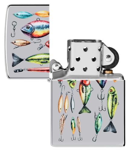 Encendedor Zippo Fishing Lures Cromo Alto Brillo miniatura 2