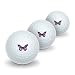 GRAPHICS & MORE Butterfly with Flowers Novelty Golf Balls 3 Pack