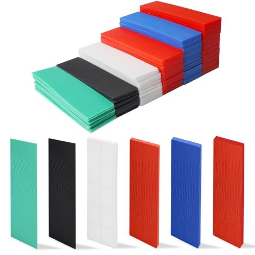 60Pcs Cales de Vitrage de Fenêtre de Précision, Mixte 1-6 mm Cale Plates en Plastique de Plancher, 28x100 mm Entretoises d'Espacement de Fenêtre pour...