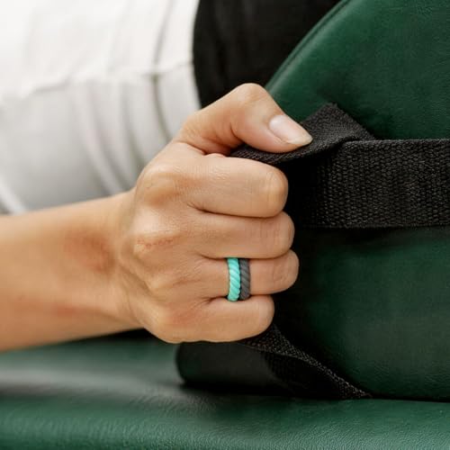 Image of Egnaro Women's Silicone Anniversary Rings, 2.5mm Wide 1.8mm Thick Stackable Rubber Wedding Band, Thin Stylish Comfort Fit Silicone Ring for Nurse, Workout, Work, Pregnancy, Travel, Daily Gift