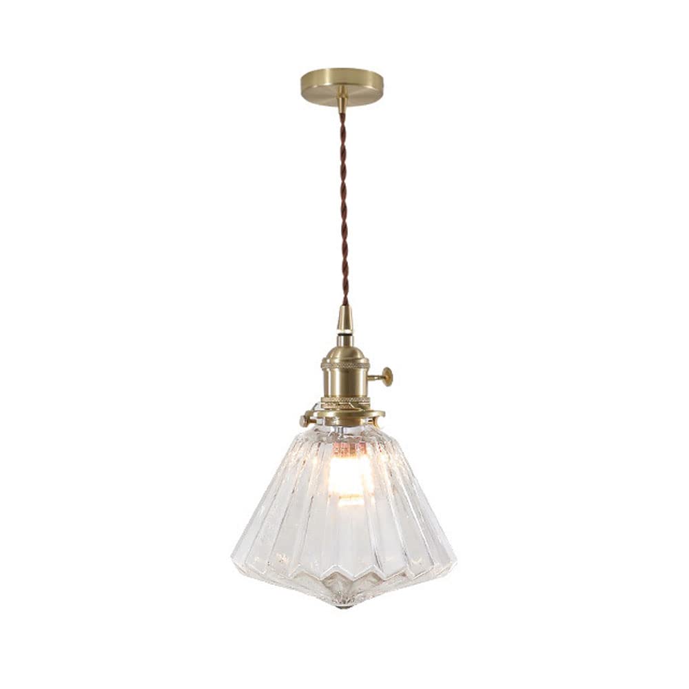 Suspension simple tête lampe suspendue lustre réglable en verre pour îlot