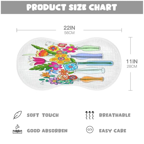 J JOYSAY Vase Flower White Baby Burp Cloths for Boys Girls Large 22''x11'' Cotton 4 Layer Burp Cloths Pack for Infant Baby one sizex42