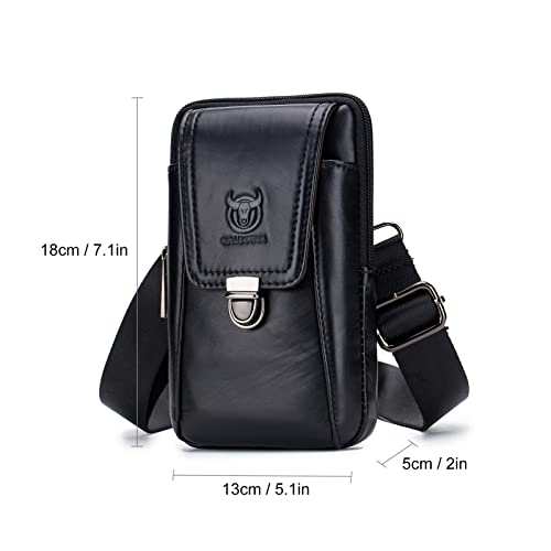 Moniss Bolsa de cinto de couro masculina bolsa de telefone bolsa de viagem crossbody bolsa de ombro
