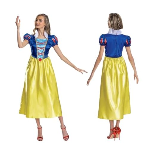 Disguise 158369B-EU - Disfraz de princesa Disney Basic Plus para adultos (UE), diseño de Blancanieves, para mujer, multicolor, talla M