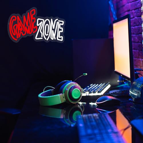 Image of Game Zone Neon Sign, LED Gamer Sign Light for Wall Decor, Gaming Neon Sign for Boy Teen Room Wall Decor, USB Powered Game Room Neon Light for Gamer Boys Teens Men Friends Gift