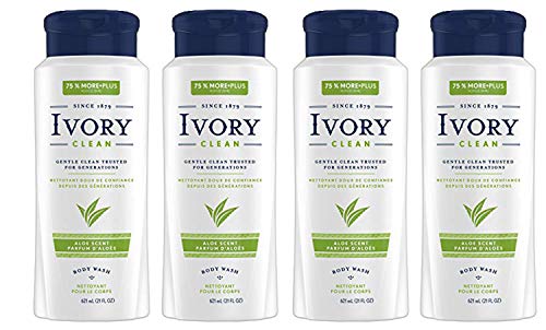 Ivory Body Wash, Aloe Scent, 21 Ounces (Pack of 4)