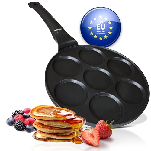 endusor Poele a pancakes induction - Poele pancakes avec un diamètre de 26cm + revêtement anti-adhésif | Plaque à Induction Gaz Céramique Électrique...